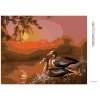 Haft diamentowy - KACZKI NAD JEZIOREM I ZACHÓD SŁOŃCA (D. RUSTY RUST)