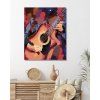 Haft diamentowy - GITARA NA KOLOROWYM TLE (Wariant płótno bez ramy, Rozmiar 40x50 cm)