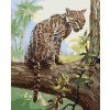 Haft diamentowy - MŁODE OCELOTA NA DRZEWIE (D. RUSTY RUST) (Wariant płótno bez ramy, Rozmiar 40x50 cm)