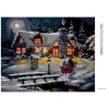 Haft diamentowy - OŚNIEŻONY DOMEK PO ZMIERZCHU (D. RUSTY RUST)