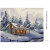 Haft diamentowy - OŚNIEŻONE DRZEWA I CHATA ZIMĄ (D. RUSTY RUST)