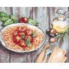 Haft diamentowy - SPAGHETTI (Wariant płótno bez ramy, Rozmiar 40x50 cm)