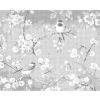 Kropkowanie - Dwa ptaki na kwitnącej jabłoni