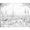 Kropkowanie - Sekwana z Wieżą Eiffla w tle