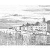 Kropkowanie - Zachód słońca nad miastem