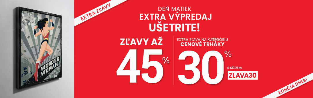 Zľavy až 45 % + naviac zľava 30 %