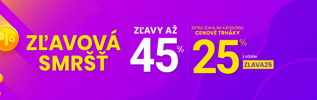 Zľavy až 45 % + naviac zľava 25 %