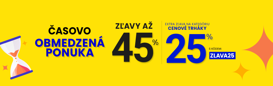 Zľavy až 45 % + naviac zľava 25 %