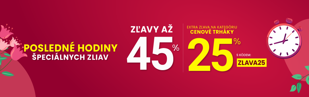 Zľavy až 45 % + naviac zľava 25 %