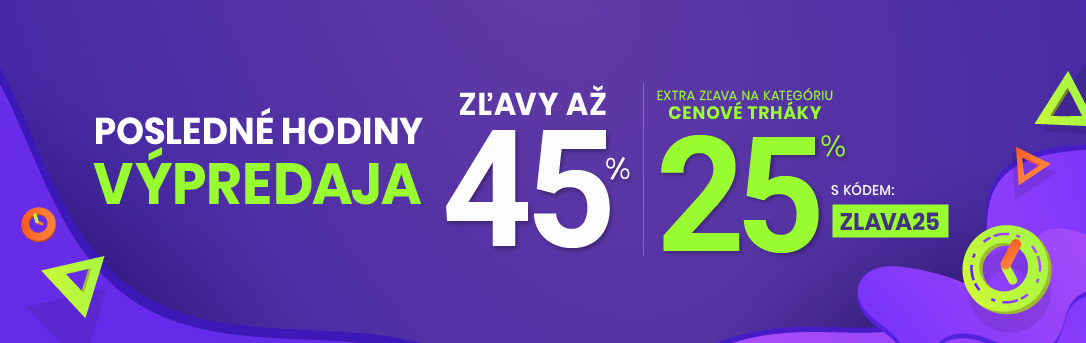 Zľavy až 45 % + naviac zľava 25 %