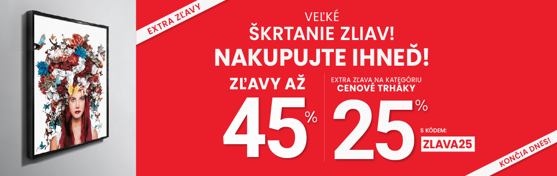 Zľavy až 45 % + naviac zľava 25 %