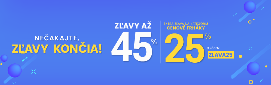 Zľavy až 45 % + naviac zľava 25 %