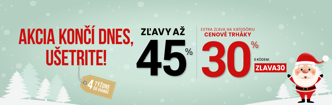 Zľavy až 45 % + naviac zľava 30 %
