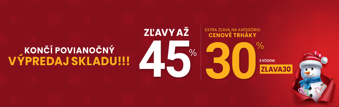 Zľavy až 45 % + naviac zľava 30 %