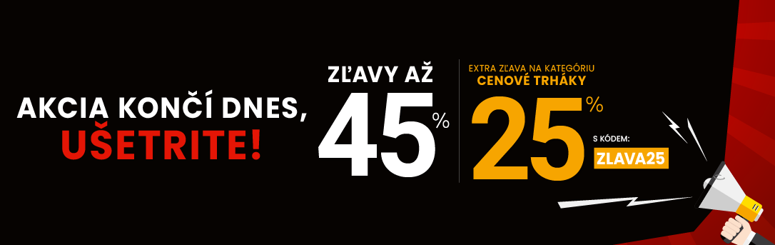 Zľavy až 45 % + naviac zľava 25 %