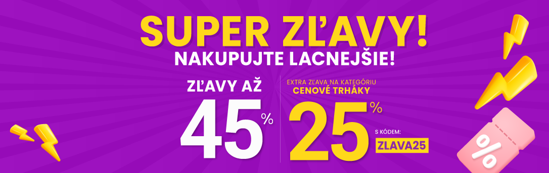 Zľavy až 45 % + naviac zľava 25  %
