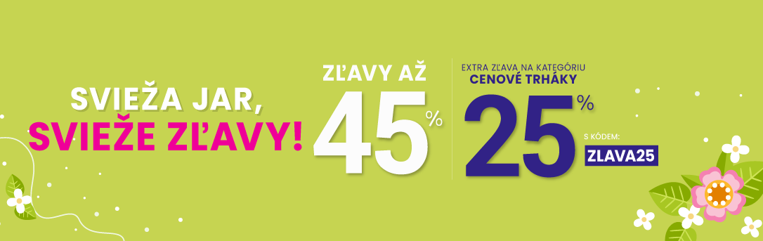 Zľavy až 45 % + naviac zľava 25 %