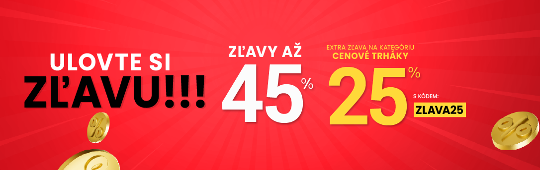 Zľavy až 45 % + naviac zľava 25 %