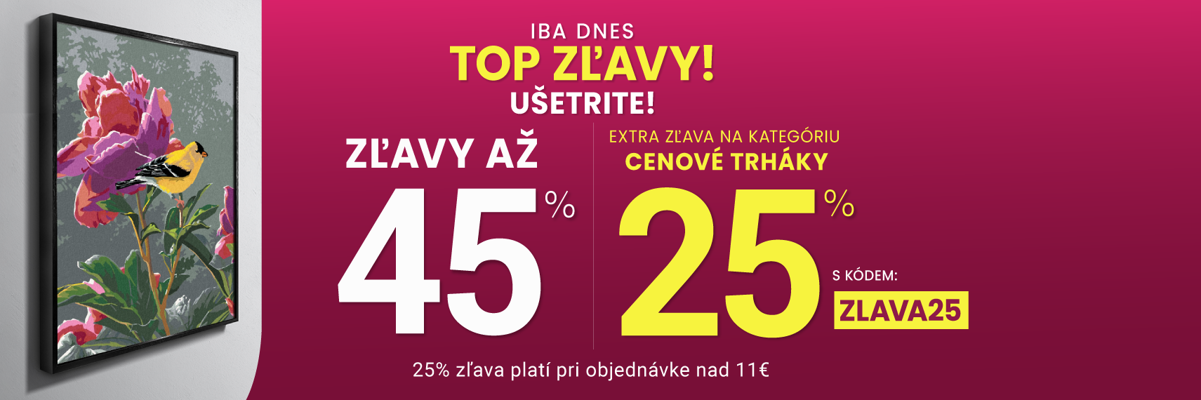 Zľavy až 45 % + naviac zľava 25 %