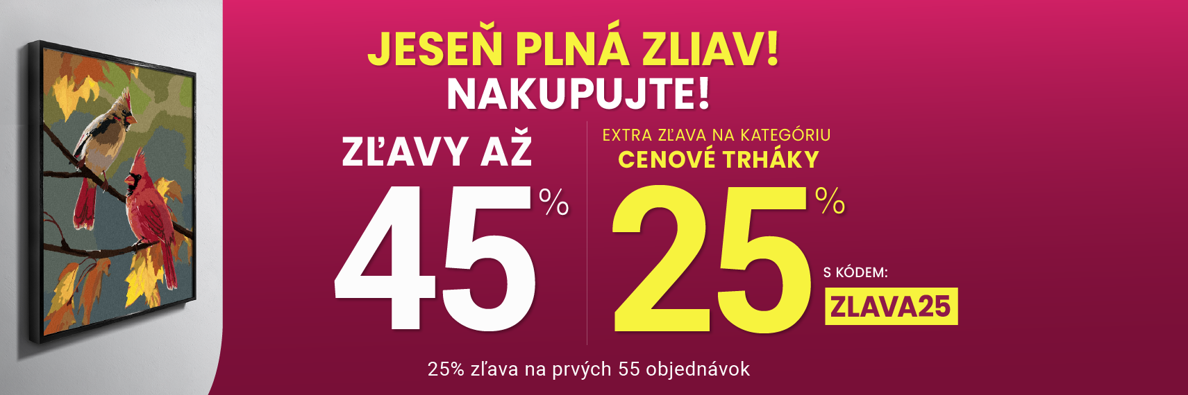 Zľavy až 45 % + naviac zľava 25 %