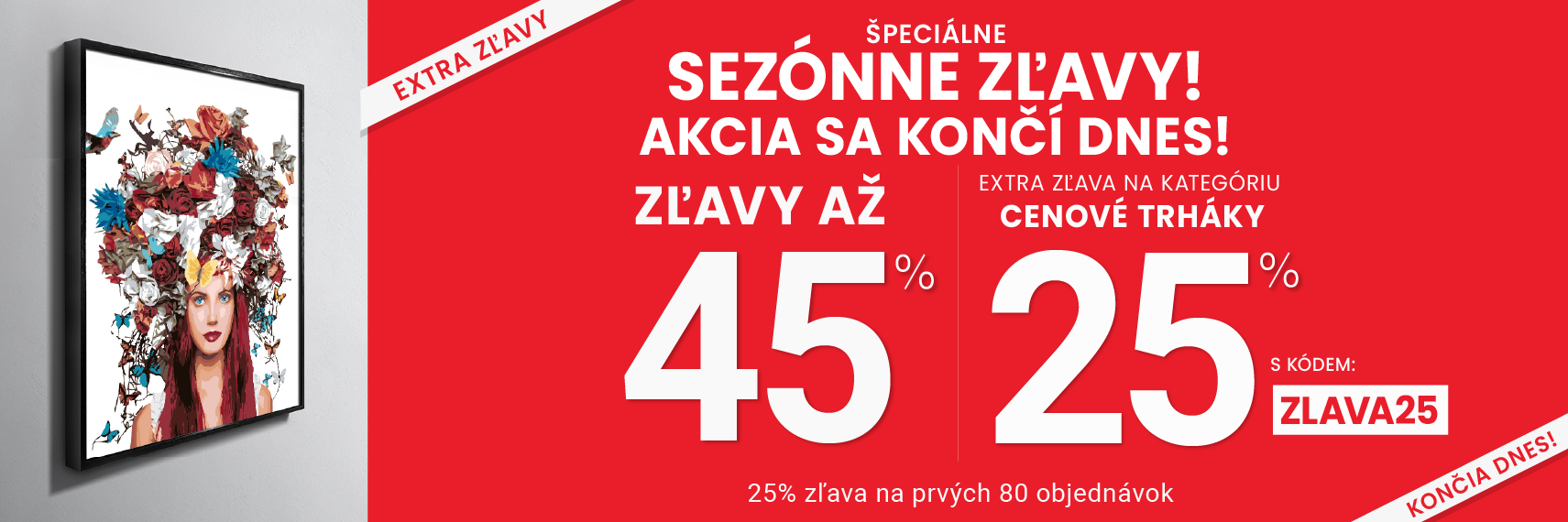 Zľavy až 45 % + naviac zľava 25 %