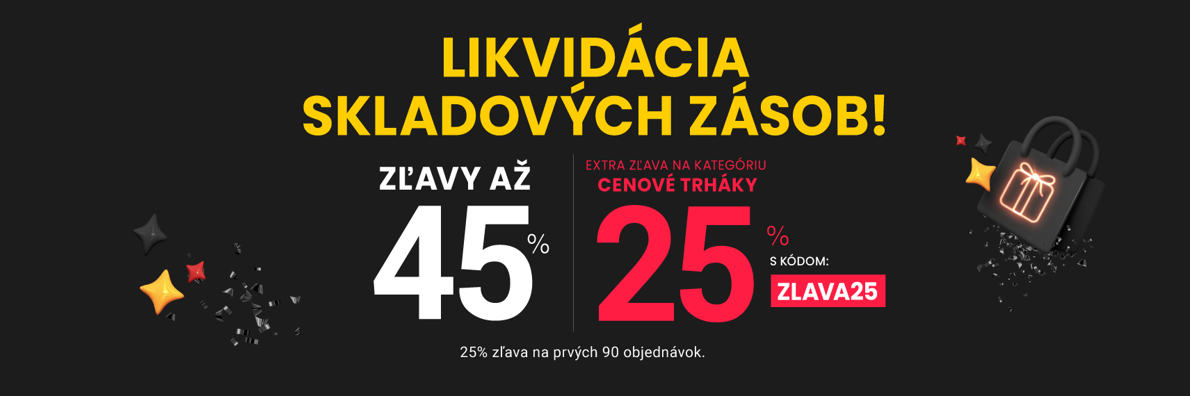 Zľavy až 45 % + naviac zľava 25 %