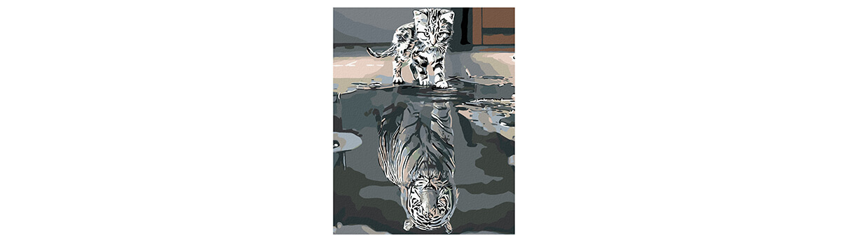 Maľovanie podľa čísel - mačička alebo tiger