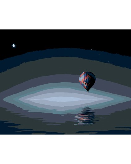 Maľovanie podľa čísel - HOROVZDUŠNÝ BALÓN NAD OCEÁNOM