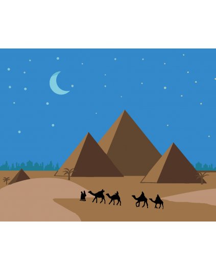 Maľovanie podľa čísel - PYRAMÍDY EGYPT