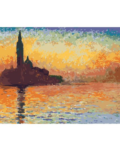 Maľovanie podľa čísel - SAN GIORGIO MAGGIORE ZA SÚMRAKU (CLAUDE MONET)