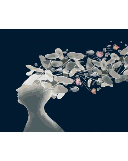 Maľovanie podľa čísel - ŽENA S MORSKÝMI VLASMI