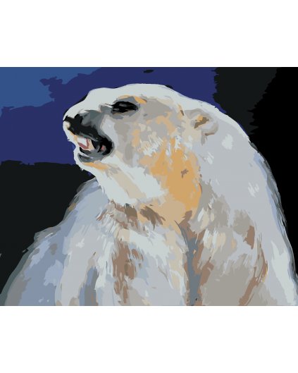 Maľovanie podľa čísel - ROZHNEVANÝ ĽADOVÝ MEDVEĎ (D. RUSTY RUST)