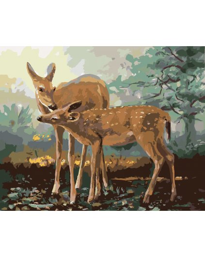 Maľovanie podľa čísel - SRNA A SRNEC (D. RUSTY RUST)