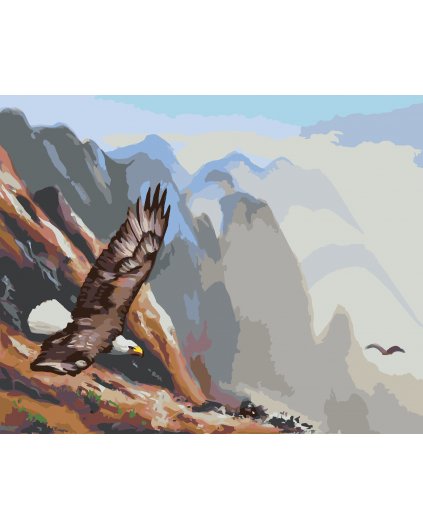 Maľovanie podľa čísel - LETIACI OROL V HORÁCH (D. RUSTY RUST)