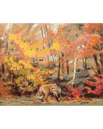 Maľovanie podľa čísel - LÍŠKA V LESE (D. RUSTY RUST)