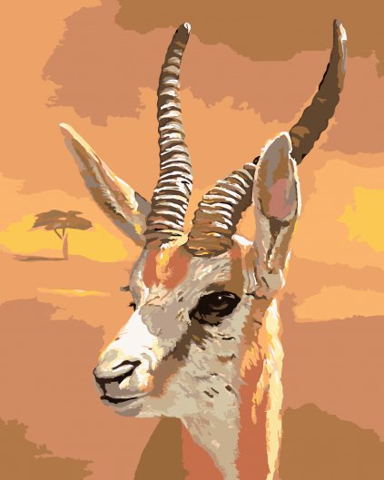 Maľovanie podľa čísel - GAZELA (D. RUSTY RUST)