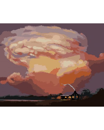 Maľovanie podľa čísel - OBLAKY NAD CHATOU (D. RUSTY RUST)