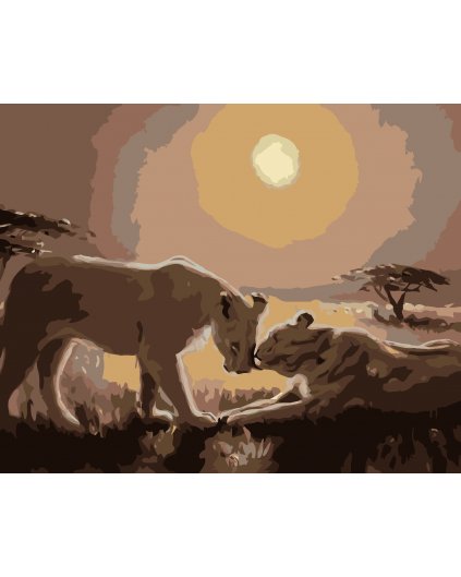 Maľovanie podľa čísel - DVA LEVY (D. RUSTY RUST)