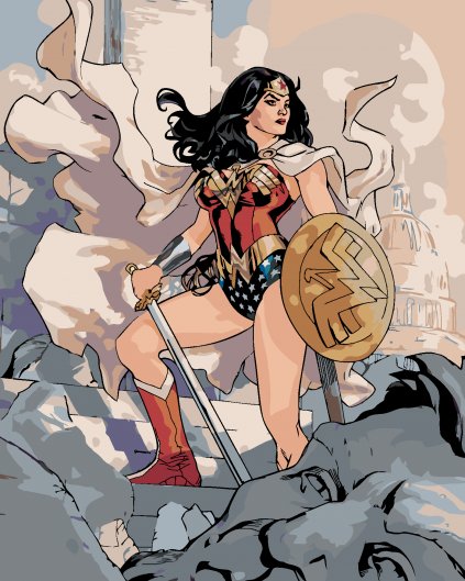 Maľovanie podľa čísel - WONDER WOMAN A ZRÚCANINA