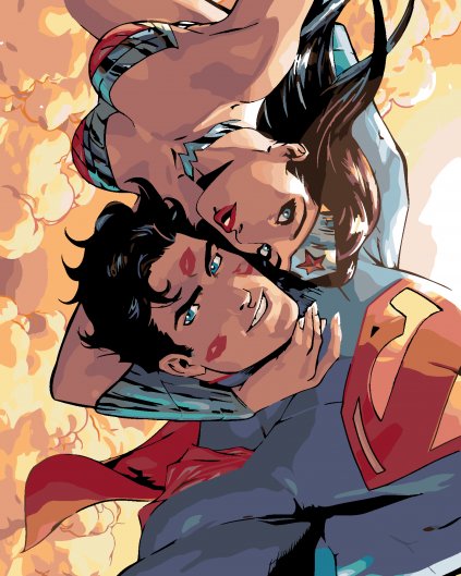 Maľovanie podľa čísel - WONDER WOMAN A SUPERMAN SELFIE