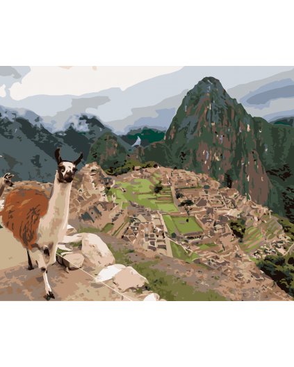 Maľovanie podľa čísel - LAMA A MACHU PICCHU