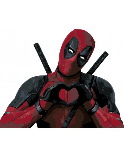 Maľovanie podľa čísel - DEADPOOL UKAZUJE SRDIEČKO