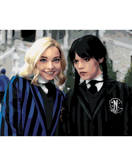 Maľovanie podľa čísel - WEDNESDAY ADDAMS A ENID