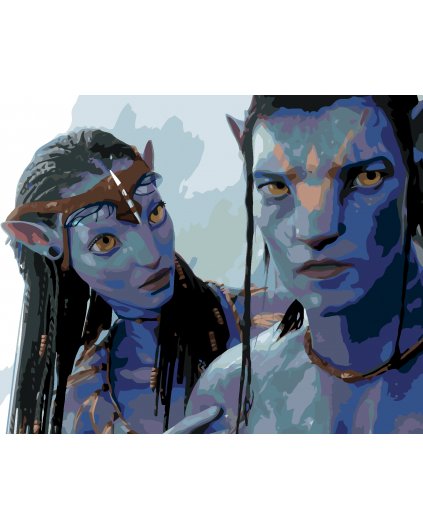 Maľovanie podľa čísel - NEYTIRI A JAKE (Avatar)