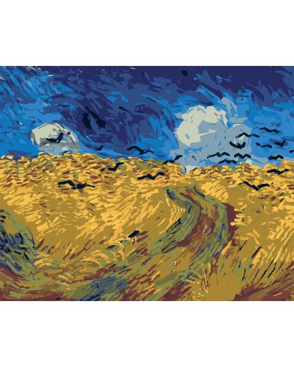 Diamantové maľovanie - POLE S HAVRANMI (VINCENT VAN GOGH)