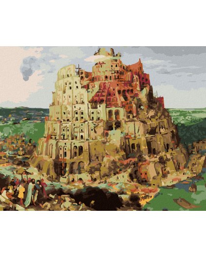 Diamantové maľovanie - STAVBA BABYLÓNSKEJ VEŽE (PIETER BRUEGEL)