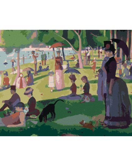 Diamantové maľovanie - NEDEĽNÉ POPOLUDNIE NA OSTROVE GRANDE JATTE (G. SEURAT)