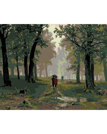 Diamantové maľovanie - DÁŽĎ V DUBOVOM LESE (IVAN SHISHKIN)