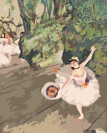 Diamantové maľovanie - TANEČNICA S KYTICOU KVETÍN (EDGAR DEGAS)