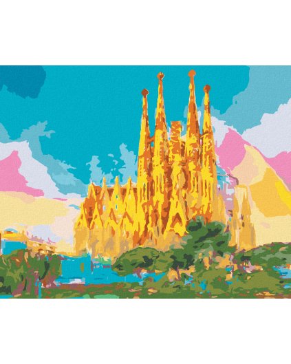 Diamantové maľovanie - DÚHOVÁ SAGRADA FAMÍLIA